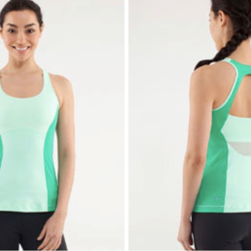 Lululemon Athletica GRAY & TURQUOISE Tank Top SIZE 8
